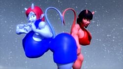 2females 2girls 3d 3d_(artwork) ass ass big_ass big_booty big_breasts big_breasts big_butt booty breasts breasts female female_focus female_only huge_breasts huge_breasts large_breasts large_tits massive_breasts massive_tits shocking_(artist) tagme