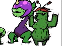 1girls anthro anthrofied ass breasts breasts cactus_(pvz) chomper_(pvz) female flora_fauna plant plant_girl plant_humanoid plantie plants_vs._zombies plants_vs_zombies popcap_games pussy rayray07271