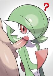 1boy 1girls ? ai_generated gardevoir interspecies penis penis_on_cheek pokemon pokemon_(species) upper_body