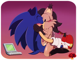 black_hair blue_body blue_hair brown_body brown_fur closed_eyes eyelashes female hair hedgehog kissing ladybomber ladycherrybomba lynx male male/female markings nicole_the_lynx nude penis pussy sega sex sonic_(series) sonic_the_hedgehog sonic_the_hedgehog_(archie) sonic_the_hedgehog_(comics) sonic_the_hedgehog_(series) straight tan_body vagina vaginal_penetration vaginal_sex