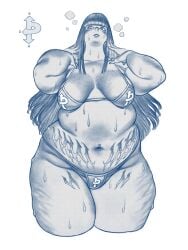 bbw bikini fat huge_breasts overweight stretch_marks sweat thick_thighs