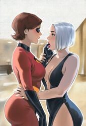 2girls ai_generated big_ass big_breasts big_thighs breasts curvaceous curvy curvy_figure digital_media_(artwork) disney elastigirl female helen_parr hips hourglass_figure huge_ass huge_breasts huge_thighs large_ass large_breasts large_thighs legs light-skinned_female light_skin mature mature_female milf mirage_(the_incredibles) phophopho pixar slim_waist the_incredibles thick thick_hips thick_legs thick_thighs thighs voluptuous waist wide_hips