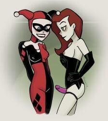 blush boobs_out dc_comics harley_quinn_(classic) nipples_visible_through_clothing poison_ivy