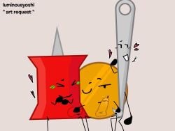 battle_for_dream_island battle_for_dream_island_again bfb bfdi bfdia coiny handjob needle_(bfdi) object_shows penis pin_(bfdi) stroking_penis tentacle_penis