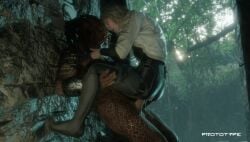 1boy 1girls 3d alien blonde_hair cum cum_in_pussy cum_inside dek_(predator_badlands) elle_fanning erection female interspecies male penetration penis predator_(franchise) predator_badlands prototype_(artist) sex thia xenophilia yautja