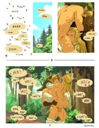 1boy 1boy1girl 1girls 2026 2d arms_around_neck artist_name ass balls big_penis blonde-haired_female blonde-haired_male blonde_female blonde_hair blowjob blue_eyes breasts carrying_position color colored comic comic_page dialogue english_text forrest hands_on_ass hearts high_resolution highres link link_(ocarina_of_time) long_ears lophilia_spicy motion_lines nintendo nipples ocarina_of_time outdoor_nudity outdoor_sex outdoors page_2 page_number partially_clothed partially_clothed_female partially_clothed_male penetration penis penis_in_pussy princess_zelda secret_sex sex sweat sweating text_bubble the_legend_of_zelda vaginal_penetration vaginal_sex zelda_(ocarina_of_time)