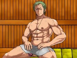 1boy ababa abs balls ballsack bara bara_body bara_tiddies bara_tits barazoku beefy biceps big_balls big_dick_energy big_penis bigger_male bodybuilder broad_shoulders collarbone dangling_penis dated defined_muscles exhibitionism flaccid flaccid_bigger foreskin frown frowning gay girthy_penis green_hair hairless half-dressed half_naked half_nude hanging_penis hunk japanese_male looking_away male male_focus male_only manly masculine masculine_male muscles muscular muscular_male muscular_thighs normal_penis one_piece pecs pecs_bigger_than_head pectorals penis penis_down penis_out pirate post-timeskip precum precum_drip precum_string quadriceps roronoa_zoro sauna scar scar_across_eye scar_on_chest scar_on_face scars six_pack solo solo_focus solo_male sweat sweatdrop sweating sweaty sweaty_body tall_male taller_male tough_guy towel towel_around_waist towel_only trapezius triceps uncircumcised uncut veins_on_dick veiny veiny_muscles veiny_penis wet_towel yaoi