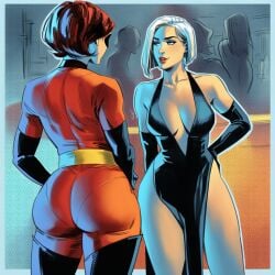 2girls ai_generated big_ass big_breasts big_thighs bisexual bisexual_female breasts curvaceous curvy curvy_figure digital_media_(artwork) disney elastigirl female helen_parr hips hourglass_figure huge_ass huge_breasts huge_thighs large_ass large_breasts large_thighs legs light-skinned_female light_skin mature mature_female milf mirage_(the_incredibles) phophopho pixar slim_waist the_incredibles thick thick_hips thick_legs thick_thighs thighs voluptuous waist wide_hips yuri