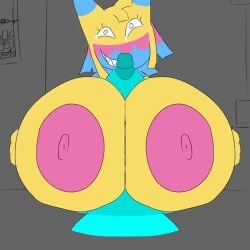 1boy 1girls animated animation dandy's_world erection gigantic_breasts huge_ass huge_balls huge_breasts huge_cock qlrightx roblox roblox_game tagme video yatta_(dandy's_world)