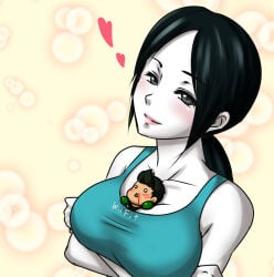 between_breasts giantess hyoukai little_mac wii_fit_trainer_(female)
