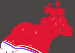 2026 ass ass_focus big_ass big_butt foster's_home_for_imaginary_friends freeposers freeposers_(artist) from_behind grey_background huge_ass huge_butt imaginary_friend laying_down male_focus muscular muscular_male pov red_skin socks wilt wilt_(fhfif)