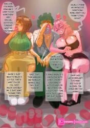 2girls1boy ashido_mina ass big_ass big_breasts blush blushing boku_no_hero_academia breasts bubble_butt butt cleavage clothed curvy curvy_figure deku dialogue dress drinking horimaxi huge_ass huge_breasts illustration imminent_sex izuku_midoriya midoriya_izuku mina_ashido my_hero_academia my_hero_academia_(finale) ochako_uraraka post-timeskip smile threesome uraraka_ochako voluptuous