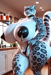 ai_generated anthro big_breasts furry furry_girl snow_leopard surikat wide_hips