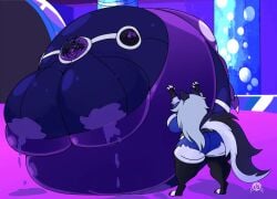 2girls bbw big_ass big_breasts blob blueberry_inflation breasts bubble_butt cleavage female helluva_boss huge_ass huge_breasts hyper_ass hyper_breasts loona_(helluva_boss) mad_n_evil millie_(helluva_boss) overweight ssbbw tagme thick_thighs wide_hips