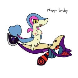 1:1 2_penises ace_the_flying_snivy breasts busty_feral duo fan_character female feral generation_5_pokemon genitals hi_res male male/female multi_genitalia multi_penis nintendo nipples pan26 penetration penis pokemon pokemon_(species) sex snivy susie_the_snivy tongue tongue_out vaginal vaginal_penetration vulva wings