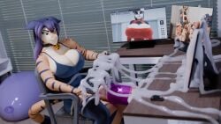16:9 3d_(artwork) alex_(mrmeatlovers) animal_genitalia animal_penis annoyed anthro balls bell bell_collar big_balls big_breasts big_penis blender_(artwork) blue_eyes blue_hair bodily_fluids breasts cleavage clothed clothing collar condom cum cum_on_keyboard cum_on_monitor digital_media_(artwork) dress equine_genitalia equine_penis excessive_cum excessive_genital_fluids felid female filled_condom fur genital_fluids genitals gynomorph hair hi_res huge_balls huge_penis hyper hyper_balls hyper_genitalia hyper_penis intersex julia_(mrmeatlovers) legwear mammal mrmeatlovers orange_body orange_fur pantherine penetrable_sex_toy penis qi_(scraggy) sara_(spottyreception) screen sex_toy sexual_barrier_device solo stripes tail thigh_highs tiger vein veiny_penis widescreen