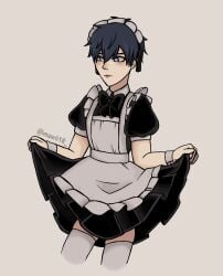 1boy given_(anime) maid_outfit uenoyama_ritsuka_(given)