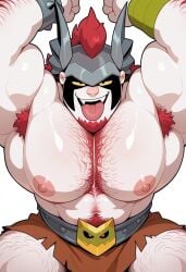 ai_generated bara beefy brawl_stars damian_(brawl_stars) hairy_armpits hairy_male muscular muscular_male