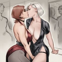 2girls ai_generated big_ass big_breasts big_thighs bisexual bisexual_female breasts curvaceous curvy curvy_figure digital_media_(artwork) disney elastigirl female helen_parr hips hourglass_figure huge_ass huge_breasts huge_thighs kissing large_ass large_breasts large_thighs legs light-skinned_female light_skin mature mature_female milf mirage_(the_incredibles) phophopho pixar slim_waist the_incredibles thick thick_hips thick_legs thick_thighs thighs voluptuous waist wide_hips yuri