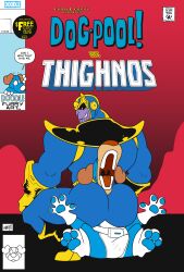 3_toes 4_fingers absurd_res anthro blue_pawpads broly_culo bulge butt canid canine canis clothed clothed_anthro clothed_humanoid clothed_male clothing dog-pool domestic_dog doodledoggy duo english_text erection erection_under_clothing feet femboy fingers gay gay_anal hi_res homosexual homosexual_male humanoid male male/male male_only male_penetrated male_penetrating mammal marvel meme pawpads screaming superhero text thanos toes toony villian