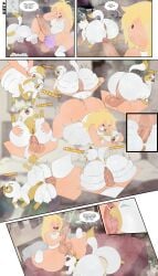 adventure_time adventure_time:_fionna_&_cake big_ass bubble_butt cake_the_cat feline feral_penetrated fionna_the_human_girl futanari human_on_feral hyper_ass kiffy_(artist)