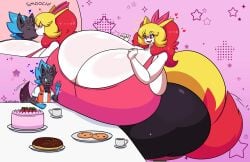 big_ass big_breasts braixen breasts bubble_butt female furry huge_ass huge_breasts hyper hyper_breasts pokemon pokemon_(species) shiny_pokemon shinyillusionz tagme thick_thighs wide_hips zeke_the_zorua zorua