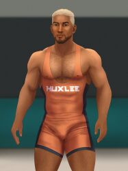 1boy dead_by_daylight diet_soda13 gabriel_soma hairy_chest male male_only muscular muscular_male singlet tagme wrestling_outfit