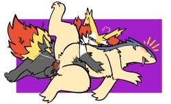 2026 alpha_channel animal_genitalia animal_penis arm_tuft balls black_body black_fur blue_body blue_fur blush bodily_fluids braixen canine_genitalia canine_penis cheek_tuft digital_media_(artwork) elbow_tuft facial_tuft female female_penetrated fluffy fluffy_ears fluffy_tail fur generation_2_pokemon generation_6_pokemon genital_fluids genitals gloves_(marking) knot larger_penetrated larger_sub lying male male/female male_penetrating male_penetrating_female markings neck_tuft nintendo on_side orange_body orange_fur paws penetration penile penile_penetration penis penis_in_vagina pokemon pokemon_(species) raised_leg sex simple_background size_difference smolder_(darkeeveeon) submissive tail trout_(artist) tuft typhlosion vaginal vaginal_penetration vulva yellow_body yellow_fur