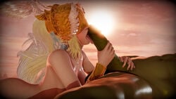 3d_(artwork) athena_(warriors_orochi) big_ass big_breasts big_penis blonde_hair blowjob cum fellatio warriors_orochi