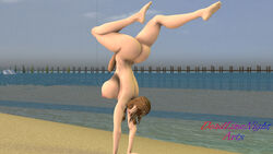 beach deadlinenight handstand huge_breasts implants large_ass muscular_male natalie_whyatt nude outside pose sevenarts source_filmmaker yoga