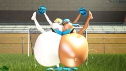 2girls 3d big_ass big_belly big_breasts boob_window breasts_bigger_than_head cum cumflated_belly cumflation female female_only huge_ass huge_breasts hyper hyper_breasts hyper_cumflation inflation inkling nintendo no_bra no_underwear rgtdwtbr source_filmmaker splatoon underass underboob