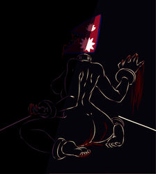 blood chains countryhumans countryhumans_girl darkness flawsy nepal nepal_(countryhumans) nepali_flag shade