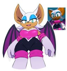 2018 2d anthro armwear bat_wings big_breasts black_nose boots breasts busty chiropteran cleavage clothed clothing curvy_figure elbow_gloves eyelashes eyeshadow fangs female footwear fully_clothed fur gloves green_eyes half-closed_eyes handwear hi_res legwear looking_at_viewer low-angle_view makeup mammal membrane_(anatomy) membranous_wings mobian mobian_(species) mobian_bat narrowed_eyes open_mouth open_smile rouge_the_bat sega sharp_teeth shortstack simple_background smile solo sonic_(series) sonic_adventure_2 sonic_the_hedgehog_(series) spread_legs spreading sssonic2 teeth thigh_boots thigh_highs tongue voluptuous white_background white_body white_fur wide_hips wings