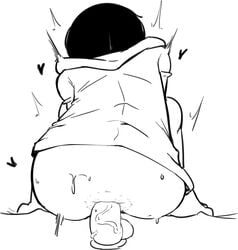 1boy androgynous dildo dildo_in_ass dildo_sitting femboy hoodie lineart male male_only oversized_clothes potty_peril tagme