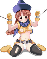 1girls alena_(dq4) bondage clothing dragon_quest dragon_quest_iv female flat_chest milk_(artist) panties stockings tagme torn_clothes