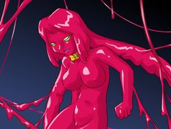 1girls big_breasts bishoujo_senshi_sailor_moon black_moon breasts droids female female_only humanoid jamanen large_breasts long_hair medium_breasts monster_girl monster_of_the_day nipples nude purple_bonus red_skin slime slime_girl solo tagme villainess