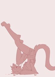 anthro cum cum_on_face cum_on_self cum_on_tongue cumshot erection feline flexible furry gloves hair looking_at_viewer male male_only orgasm penis simple_background solo zeiro