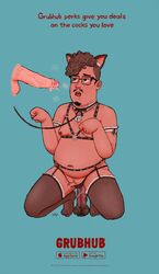 2boys boogie_man_(grubhub) cat_ears catboy chubby delivery femboy gay grubhub huge_cock indian lingerie maid_outfit male male_only meme submissive submissive_male yaoi