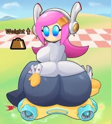 1girls alternate_version_available ass ass_body ass_focus big_ass big_butt blue_eyes bottom_heavy breasts female fromariels hair huge_ass huge_butt hyper_ass kirby_(series) kirby_air_riders meme star susanna_patrya_haltmann susie_(kirby) susie_is_actually_a_heavyweight_rider thick_ass warp_star warp_star_(air_ride_machine) weights wide_hips