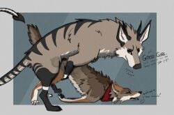 amber_eyes ass_up black_sclera bodily_fluids canid canid_demon canine canis coyobites coyote cum cum_in_uterus cum_inside demon dirty_talk doggy_style dominant dominant_male duo female feral feral_on_feral from_behind_position fucked_silly genital_fluids good_girl growling hellhound hi_res hip_grab horn impregnation impregnation_attempt internal kerchief knot knotting larger_male lena_(coyobites) lying male male/female mammal mounting mythological_canine mythological_creature mythology on_front overwhelmed praise raised_tail sex sigh simple_background size_difference smaller_female submissive submissive_female tail travon_(character) uterus whining white_eyes