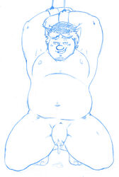 2020 barley_lightfoot belly bodily_fluids digitslayer disney elf genital_fluids genitals hi_res humanoid humanoid_genitalia humanoid_penis male male_only moobs navel nipples onward_(2020) overweight overweight_humanoid overweight_male penis pixar precum simple_background sketch solo solo_male white_background