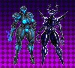 armored dark samus from deltarune by voideyedpanda