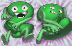 2021 4_fingers algebralien alien animate_inanimate anus balls battle_for_dream_island bodily_fluids dakimakura_design erection fingers foreskin genital_fluids genitals glans green_anus green_balls green_body green_eyes green_glans green_penis hi_res holding_penis humanoid_genitalia humanoid_penis looking_at_viewer lying male nude number object_shows on_back open_mouth open_smile partially_retracted_foreskin penis picaipii precum smile solo stinky_anus sweat teeth text_porn two_(tpot)