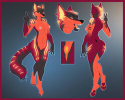 5:4 absurd_res anthro border canid canine canis female hi_res mammal model_sheet neon red_border wolf