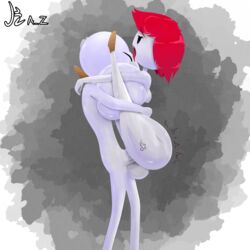 a_z_artist ellie_rose fanart henry_stickmin henry_stickmin_(game) hug huge_ass huge_breasts huge_cock legs_up red_hair sex showing_tongue stickman straight tongue_out white_skin