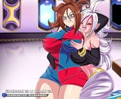 2010s 2girls android android_21 android_21_(human) arabian_clothes ass belly_dancer big_ass big_breasts big_thighs bio-android_(dragon_ball) blue_eyes bluegraves blush breast_press breast_squeeze breast_squish breasts brown_hair busty casual catfight censored clone clonecest curly_hair curvaceous curvy curvy_figure dark_persona dragon_ball dragon_ball_fighterz dragon_ball_super dragon_ball_super_super_hero dress dress_shirt dual_persona evil_smile female female_only fight food glasses gloves gold_jewelry good_girl grope groping groping_breasts groping_from_behind harem_girl harem_outfit holding_breast hourglass_figure hug huge_breasts human humanoid incest large_breasts legs lips lipstick long_hair looking_at_viewer majin majin_android_21 megane milf miniskirt monster_girl open_mouth panties pink_skin pointy_ears purple_eyes revealing_clothes revealing_clothing seductive seductive_look seductive_smile self_fondle selfcest sexually_suggestive sharp_teeth silver_hair skirt skirt_lift sleeves smile spiky_hair symmetrical_docking tail thick thick_thighs thighs time_vault_(dragon_ball) tits tongue tongue_out voluptuous vomi_(dragon_ball) white_hair wide_hips yuri