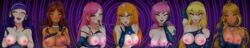 6+girls 7girls aisha_(winx_club) big_breasts bloom_(winx_club) breasts charmix choker cleavage dark_bloom demon_eyes eyebrows_visible_through_hair eyeshadow fangs flora_(winx_club) hand_behind_head hypnosis hypnotic layla_(winx_club) lipstick long_image looking_at_viewer makeup mascara mind_control multiple_girls musa musa_(winx_club) nipples porniky roxy_(winx_club) saliva seductive_smile smile smiling stella_(winx_club) tagme tecna tecna_(winx_club) tongue winx_club yellow_eyes