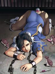 bondage chun-li clothing defeated needle pantyhose rats street_fighter tagme tare-katsu torn_clothes torn_pantyhose vibrator