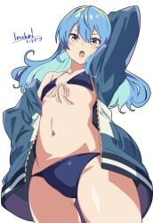 1girls artist_request bikini female hololive hololive_japan hoshimachi_suisei long_hair solo swimsuit tagme virtual_youtuber vtuber