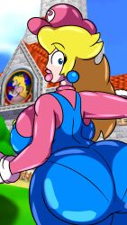 1girls 2020 ass big_ass big_butt big_lips blonde_hair blue_eyes bubble_ass bubble_butt cap dat_ass earrings female gigantic_ass hat huge_ass huge_butt large_ass lips looking_back mario_(cosplay) mario_(series) mrpr1993 nintendo overalls princess_peach shiny_ass shiny_breasts shiny_butt shiny_hair shiny_skin smelly_ass super_mario_bros. thick_ass tight_clothing yellow_hair